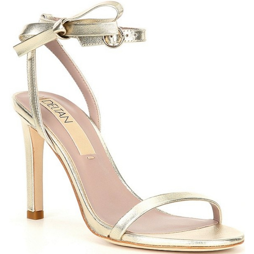 Gold strappy heel